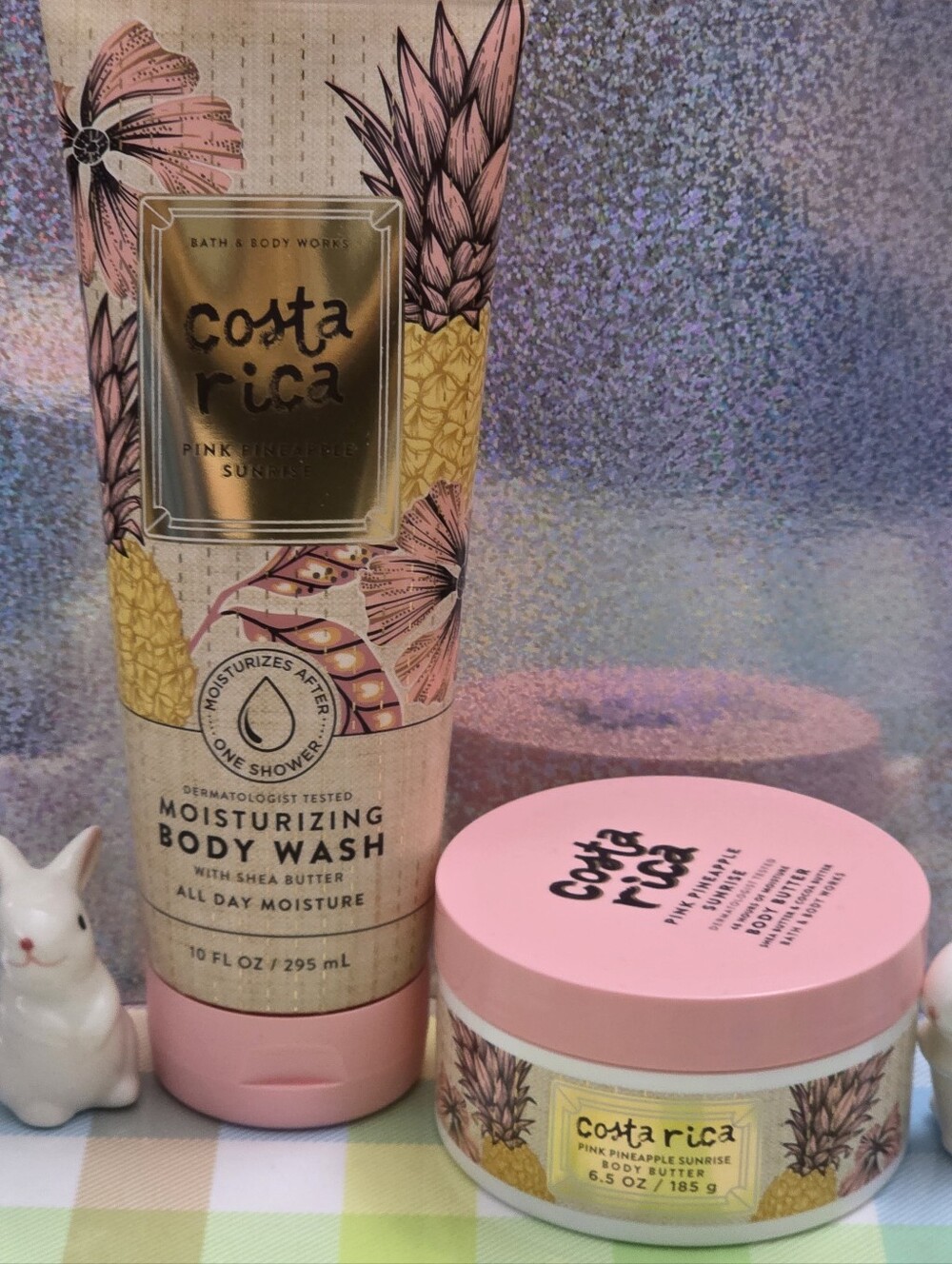 Bath & Body Works Pink Pineapple Sunrise Moisturizing Body Wash & Butter Set NEW